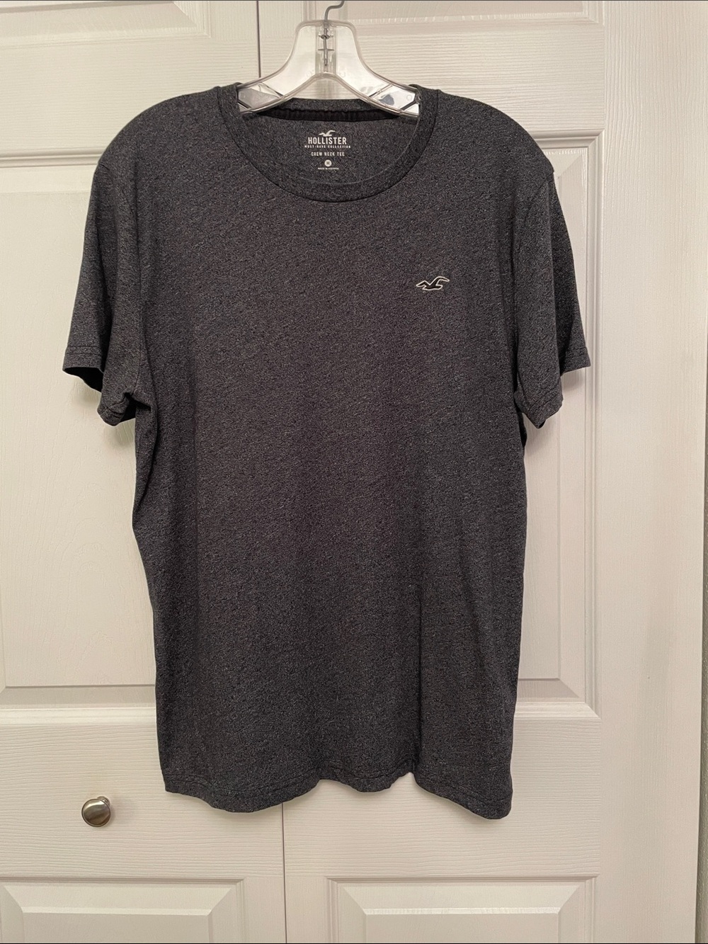 HOLLISTER Crew Neck Short Sleeve Tee Heather Black Gray Medium Great Condition